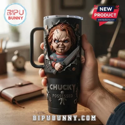 Chucky Possessed Horror Movie Black 40oz Tumbler