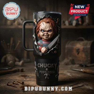 Chucky Possessed Horror Movie Black 40oz Tumbler