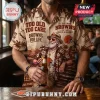 Cleveland Browns Button Down Hawaiian Shirt featuring palm trees, vintage football graphics, and text Too Old Too Care.