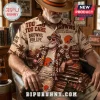 Cleveland Browns NFL Brown Floral Hawaiian Shirt featuring team logos, football helmets, and tropical palm tree graphics.