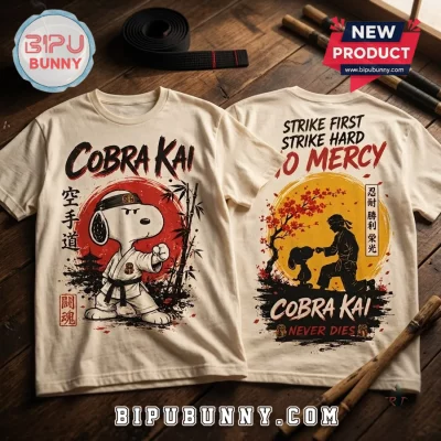 Cobra Kai Strike First Strike Hard Cream T-Shirt