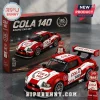 Cola 140 140th Anniversary Racing Car Construction Set featuring a red and white model car with a matching racing minifigure.