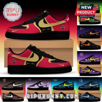 Custom WNBA All Teams Black Edition Nike Air Force 1 Sneakers