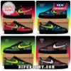 Custom WNBA All Teams Black Edition Nike Air Force 1 Sneakers featuring team logos, vibrant colorways, and black soles.