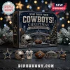 Dallas Cowboys 24-Day Ornament Advent Calendar box with miniature team helmet, football, and stadium collectibles displayed.