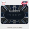 Dallas Cowboys 300-Piece Deluxe Collector Poker Set mat featuring navy blue, silver, and black team branding and graphics.