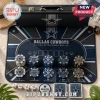 Dallas Cowboys 300-Piece Deluxe Collector Poker Set with blue and silver branded chips, mat, dealer button, and cards.