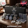 Dallas Cowboys 300-Piece Deluxe Collector Poker Set with team logo chips, two decks of playing cards, and a black case.