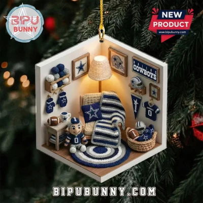Dallas Cowboys Miniature Room Christmas Ornament