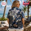 Dallas Cowboys Too Old Too Care Club Hawaiian shirt featuring a cartoon mascot in a cowboy hat and palm tree blue pattern.