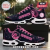 Dallas Cowboys x Breast Cancer Awareness Air Max Plus Sneakers in navy blue with pink ribbons and white soles.