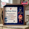 David Bowie Emotional Support Keychain featuring a vinyl figurine, red lightning bolt charm, and Starman text on parchment.