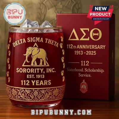 Delta Sigma Theta 112th Anniversary Drinking Glass