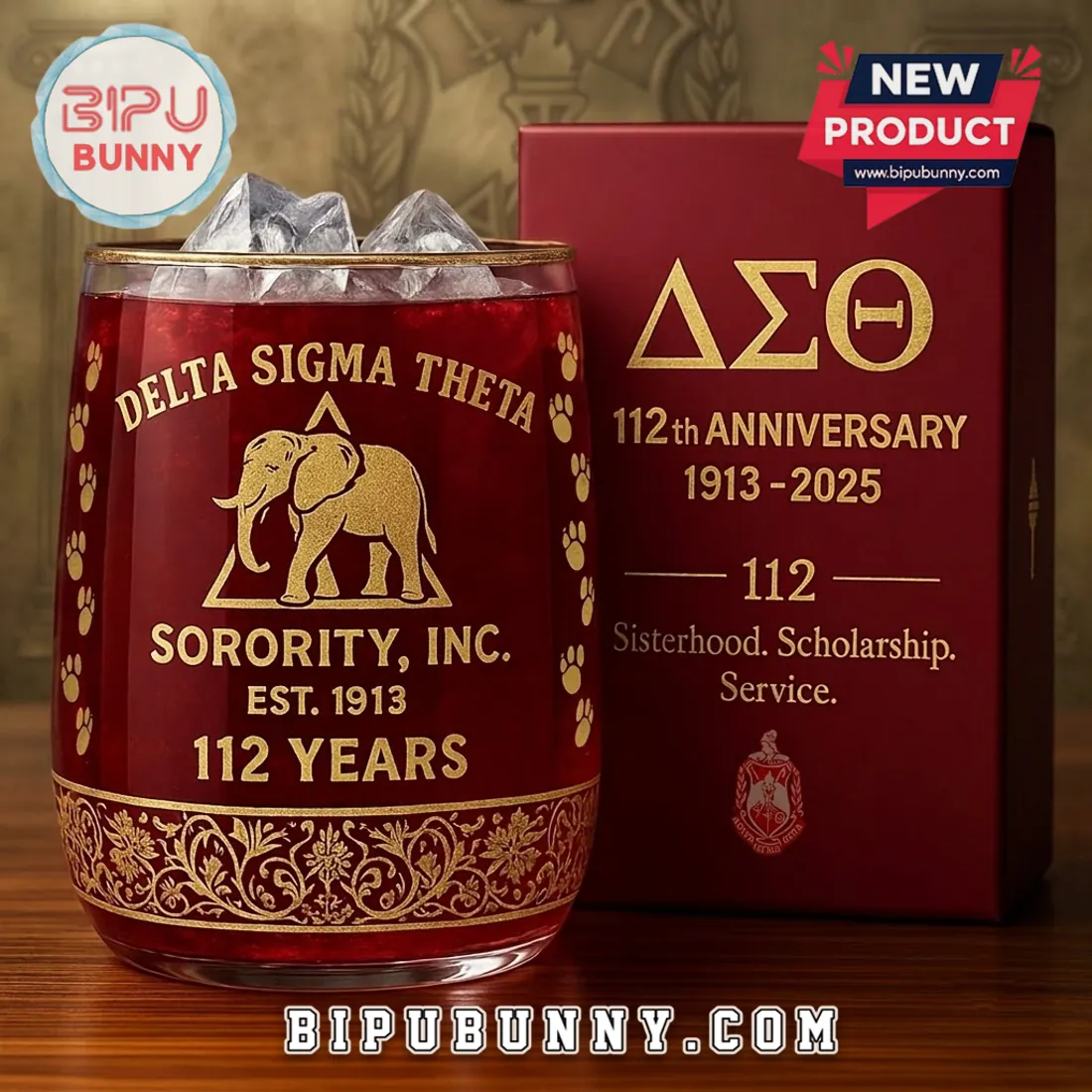 Delta Sigma Theta 112th Anniversary Drinking Glass Delta Sigma Theta 112th Anniversary Drinking Glass