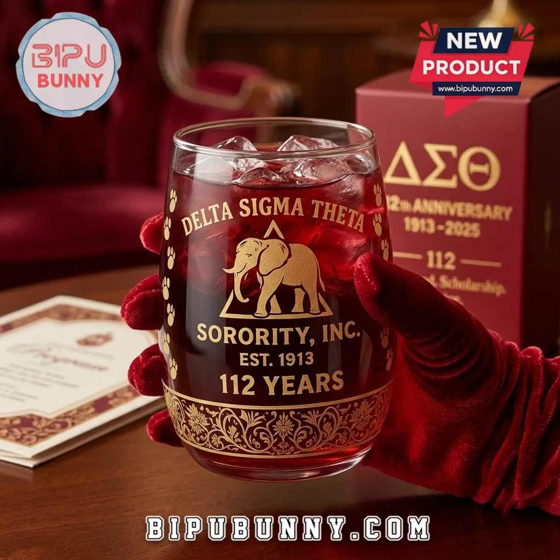 Delta Sigma Theta 112th Anniversary Drinking Glass Delta Sigma Theta 112th Anniversary Drinking Glass