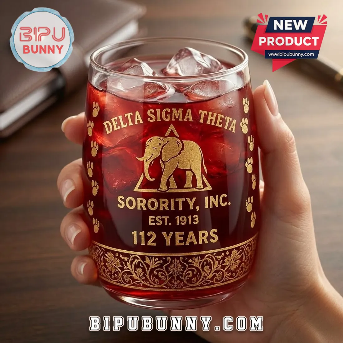 Delta Sigma Theta 112th Anniversary Drinking Glass Delta Sigma Theta 112th Anniversary Drinking Glass