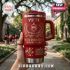 Delta Sigma Theta 113th Anniversary Red 40oz Stanley Tumbler featuring sorority crest, elephant icon, and 1913-2026 dates.