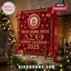 Delta Sigma Theta 2025 Figurine Advent Calendar box in red with gold Greek letters, festive ornaments, and holiday decor.
