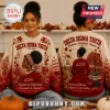 Delta Sigma Theta Cream Autumn Crewneck Ugly Sweater featuring Greek letters, autumn leaves, and sorority imagery.
