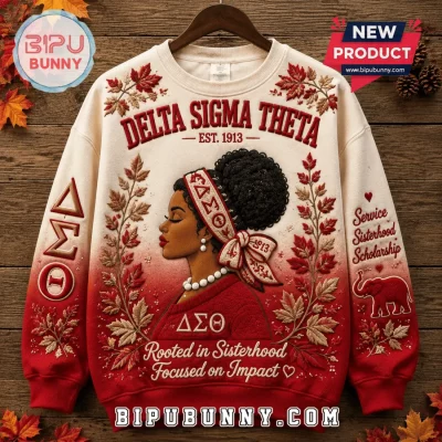 Delta Sigma Theta Cream Autumn Crewneck Ugly Sweater