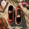 Delta Sigma Theta Crimson Gold Custom Name TN Sneakers with mesh upper, black laces, and sorority crest on tongue.