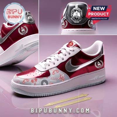 Delta Sigma Theta Crimson Low Top Air Force 1 Sneakers