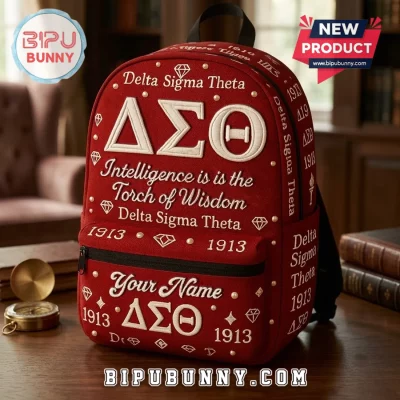 Delta Sigma Theta Embroidered Custom Name Backpack