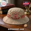 Delta Sigma Theta Grey Embroidered Bucket Hat featuring maroon lettering, sorority crest, 1913, and Greek symbols on fabric.