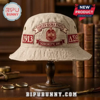 Delta Sigma Theta Grey Embroidered Bucket Hat