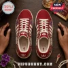 Delta Sigma Theta Maroon Elephant Pattern Casual Shoes featuring purple flower details, white laces, and sorority branding.