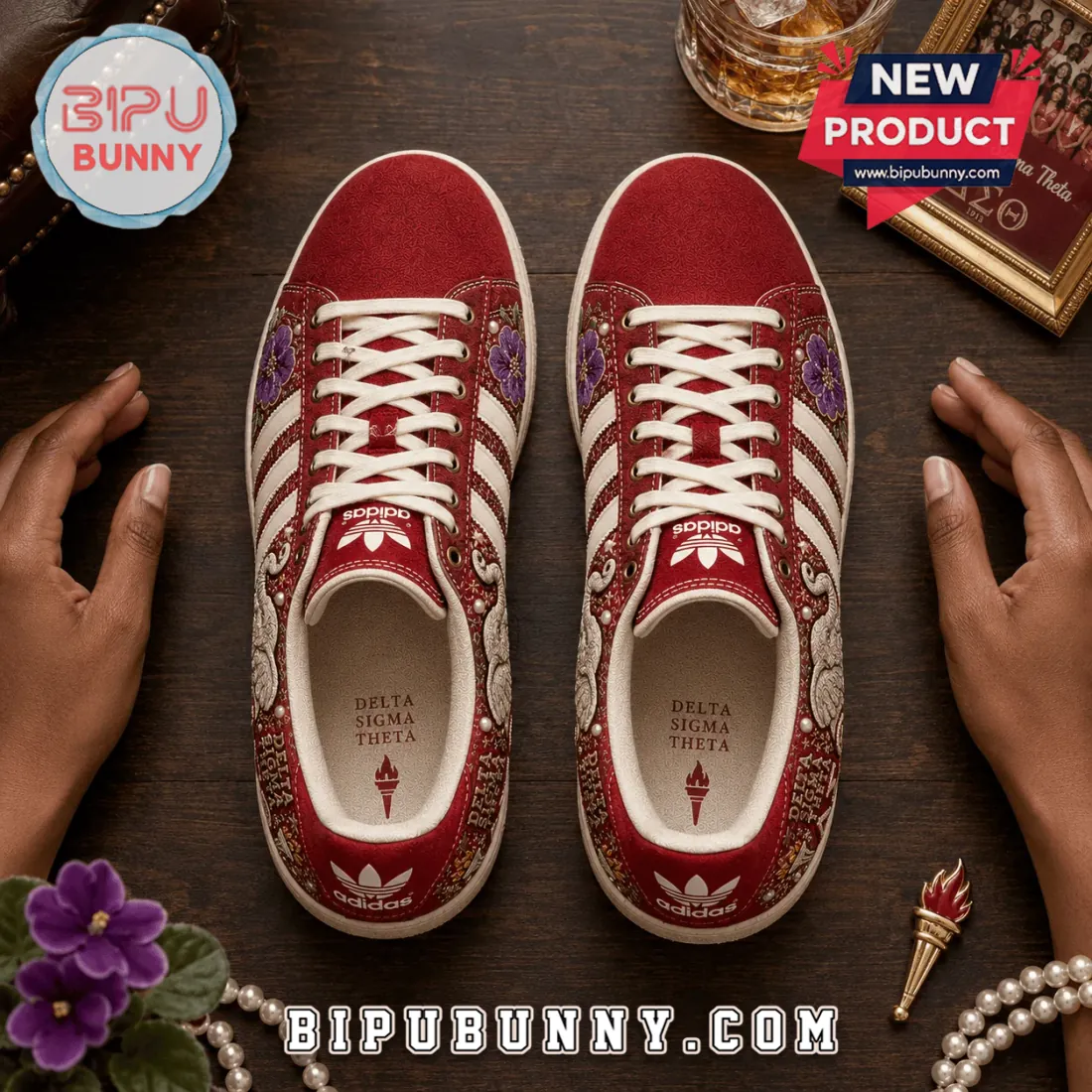 Delta Sigma Theta Maroon Elephant Pattern Casual Shoes Delta Sigma Theta Maroon Elephant Pattern Casual Shoes