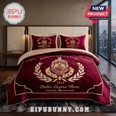 Delta Sigma Theta Maroon Quilted 3-Piece Bedding Set Delta Sigma Theta Maroon Quilted 3-Piece Bedding Set
