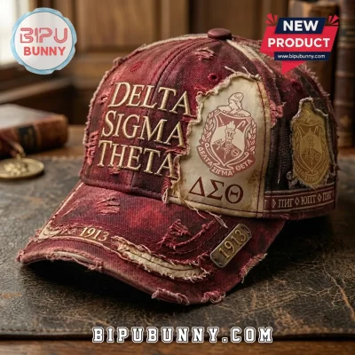 Delta Sigma Theta Red Distressed Baseball Cap