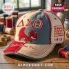 Delta Sigma Theta Sorority Embroidered Patch Baseball Cap in red, cream, and blue denim with a prominent elephant graphic.