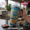 Detroit Lions 1930-2026 Stanley Tumbler 40oz with lion mascot wearing sunglasses, ocean waves, and blue and yellow graphics.
