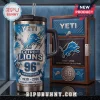 Detroit Lions 96th Anniversary Stanley Tumbler 40oz featuring blue team colors, lion logo, and custom commemorative box.