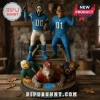 Detroit Lions Horror Character Custom Acrylic Plaque featuring Ghostface and Freddy Krueger in blue team jerseys.