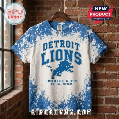 Detroit Lions NFL Bleached Tie-Dye T-Shirt