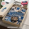 Detroit Lions NFL Mascot Hawaiian Shirt featuring a roaring lion, Ford Field, and team graphics in blue and cream colors.