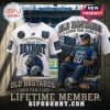 Detroit Lions Old Bastards Mascot Custom Shirt features a white graphic tee design with lion artwork and team stadium imagery.