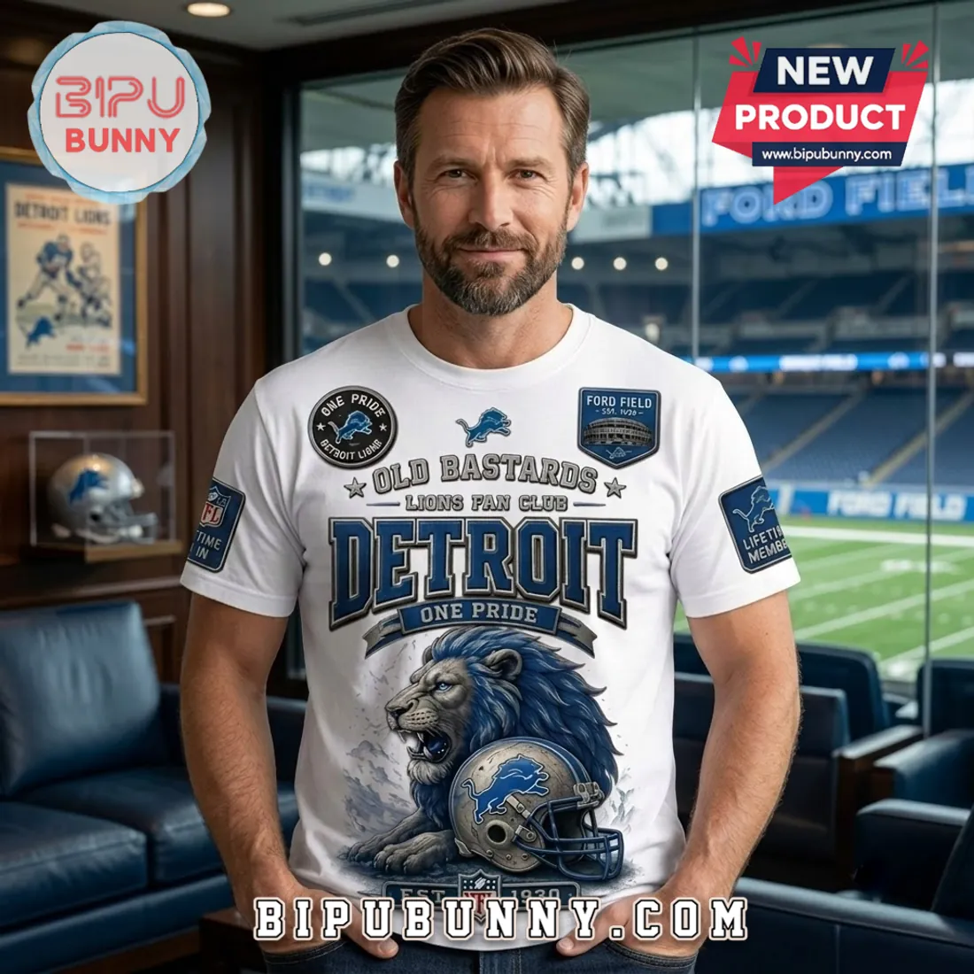 Detroit Lions Old Bastards Mascot Custom Shirt Detroit Lions Old Bastards Mascot Custom Shirt
