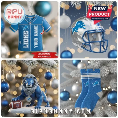 Detroit Lions Team Acrylic Christmas Ornament 2026
