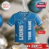 Detroit Lions Team Acrylic Christmas Ornament 2026 shaped like a blue jersey with silver trim and custom name space.