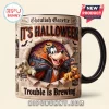 Disney Character Halloween Ceramic Coffee Mug featuring Goofy as a vampire and Pluto on a newspaper background design.