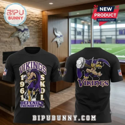 Disney x Minnesota Vikings Thor Mascot Black Shirt