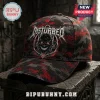 Disturbed Dark Messiah Mascot Classic Cap featuring a red and black camouflage pattern and the band logo on a stone base.