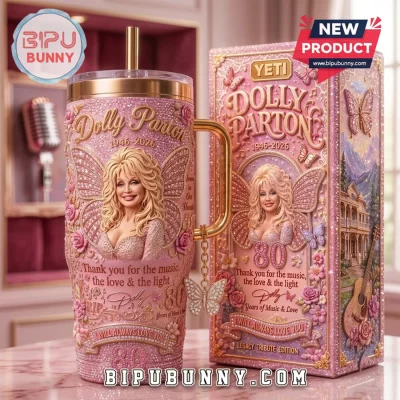 Dolly Parton 1946-2026 Pink Rhinestone 40oz Tumbler