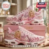 Dolly Parton In Loving Memory 1946-2026 Air Max Plus sneakers in pink with rhinestone guitar and butterfly graphics.