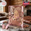 Dolly Parton In Loving Memory 1946-2026 whiskey glass with rhinestone icons including guitars, boots, and hearts on pink glass.