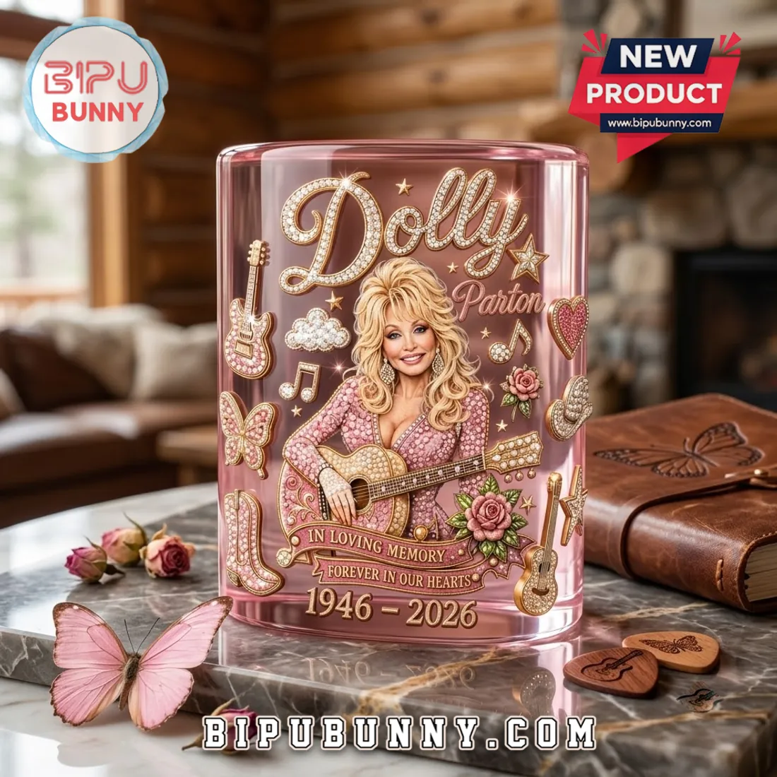 Dolly Parton In Loving Memory 1946-2026 Whiskey Glass Dolly Parton In Loving Memory 1946-2026 Whiskey Glass